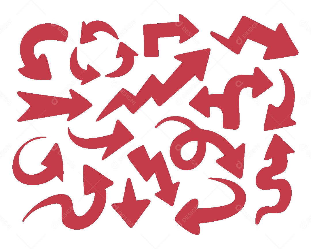 Conjunto de Setas Vermelhas Ilustração Vetor EPS