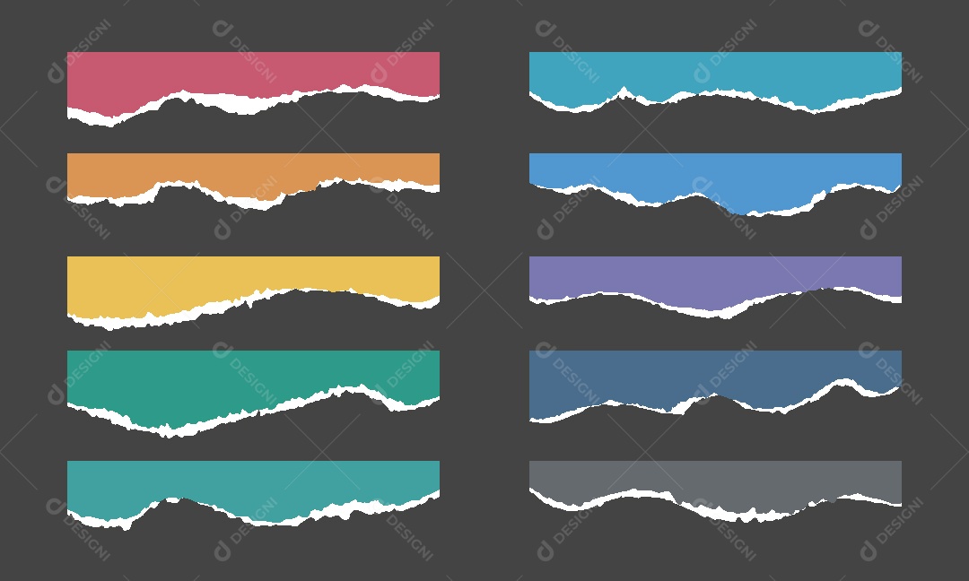 Conjunto de Bordas de Papel Ilustrações Vetor EPS