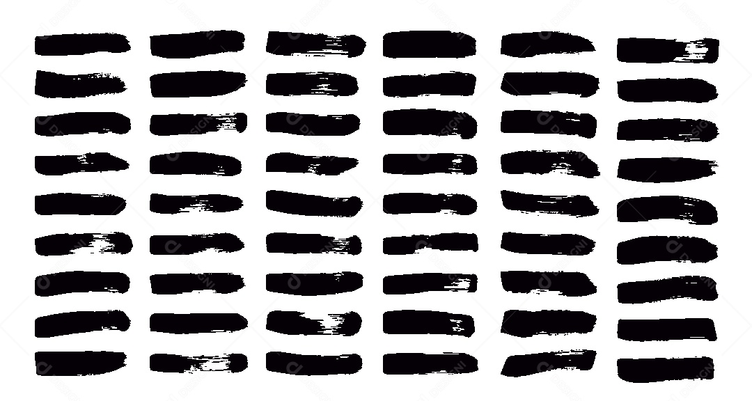 Conjunto de Pinceladas de Tinta Preta Ilustração Vetor EPS