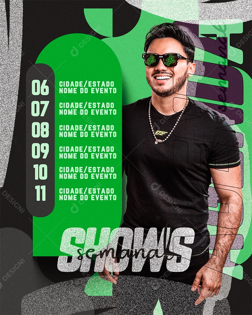 Social Media Flyer Story Semana De Shows PSD Editável