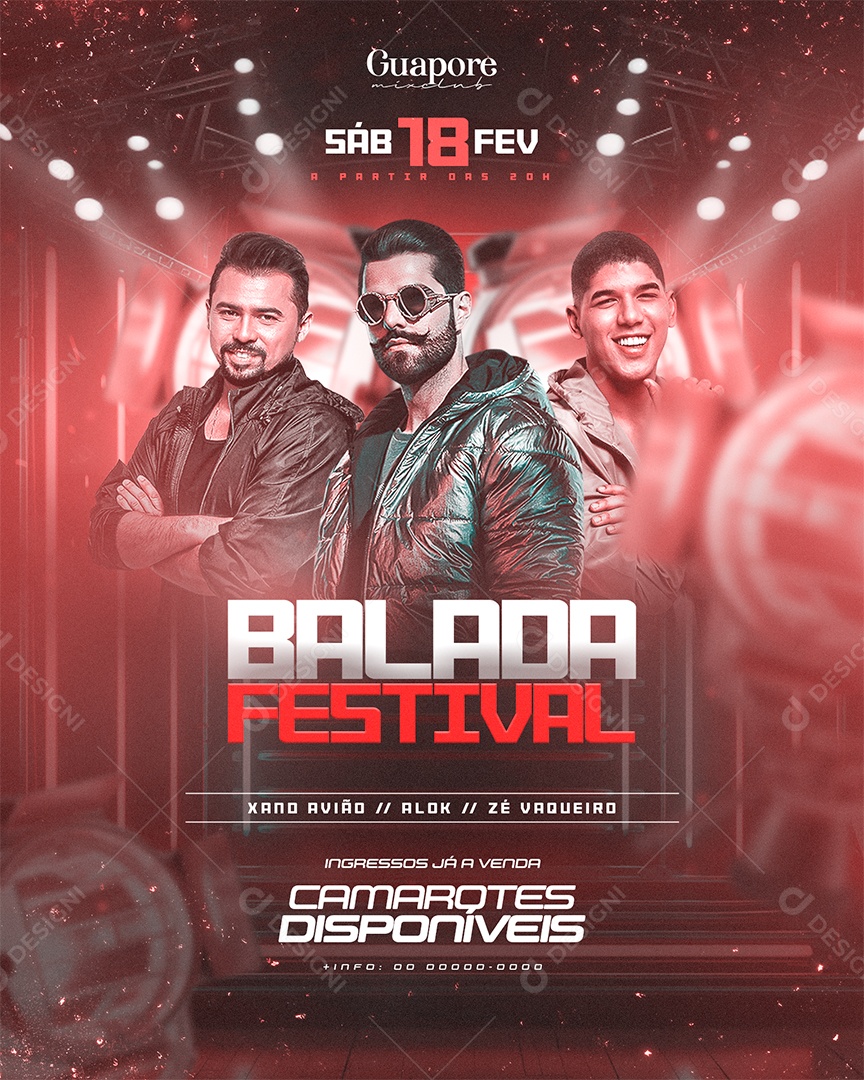 Social Media Flyer Story Balada Festival PSD Editável