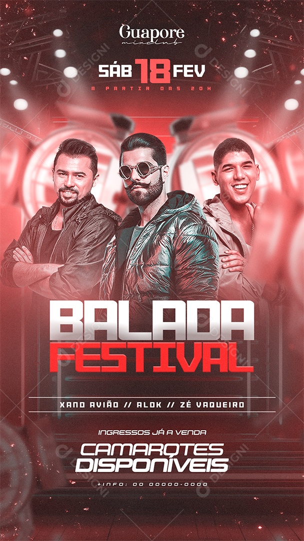 Social Media Flyer Story Balada Festival PSD Editável