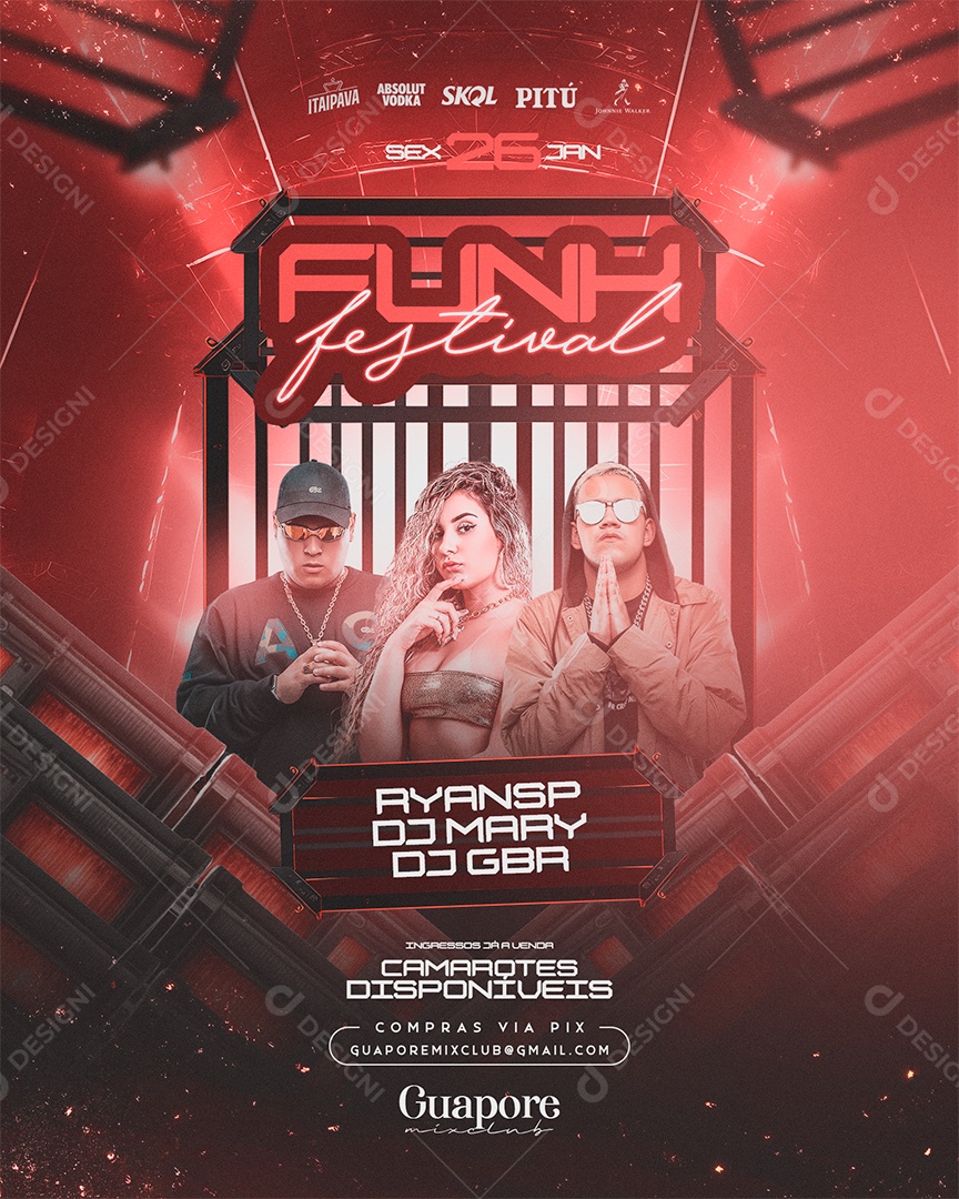 Social Media Flyer Story Funk Festival PSD Editável