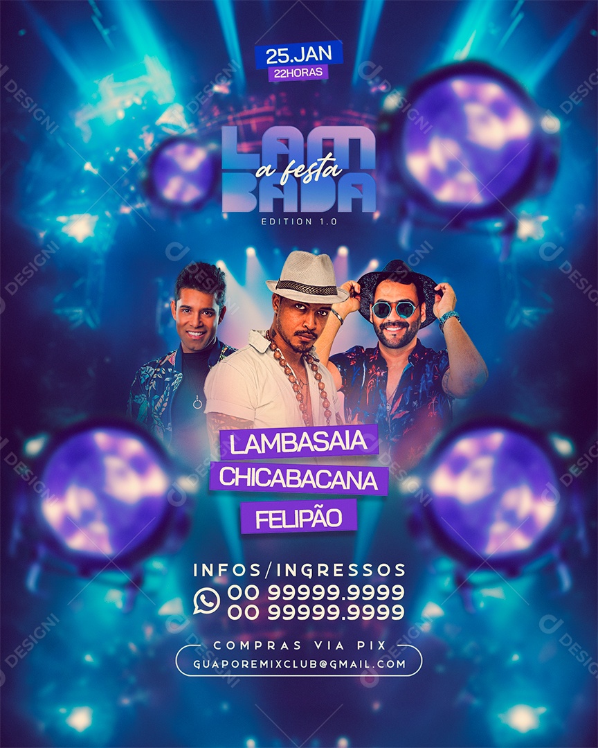 Flyer Story Lambada a Festa Social Media PSD Editável