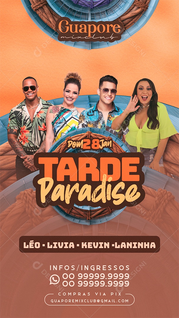 Social Media Flyer Story Tarde Paradise PSD Editável