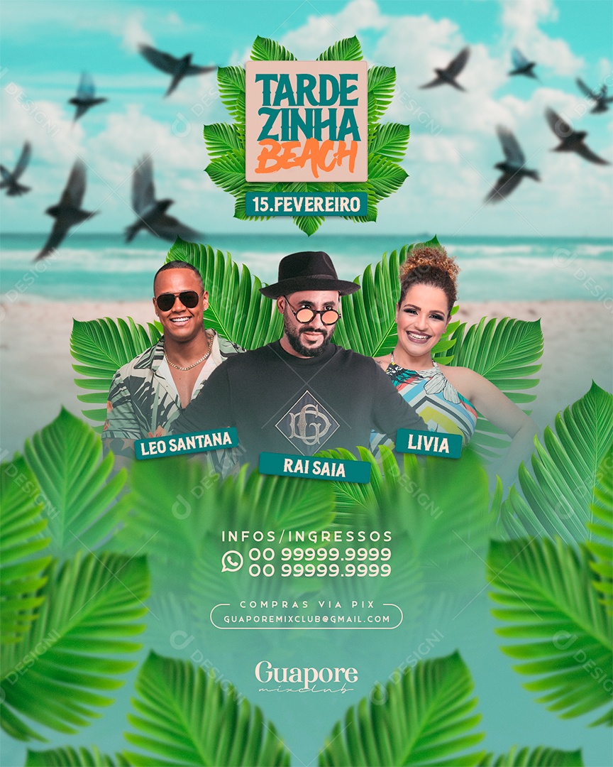 Social Meida Story Flyer Tardezinha Beach Guapore PSD Editável