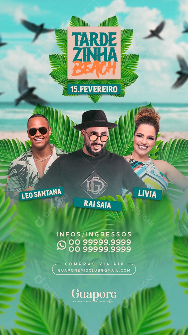 Social Meida Story Flyer Tardezinha Beach Guapore PSD Editável