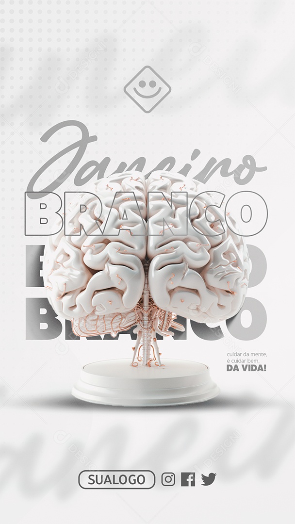 Social Media Story Janeiro Branco Cuide Bem Da Vida PSD Editável