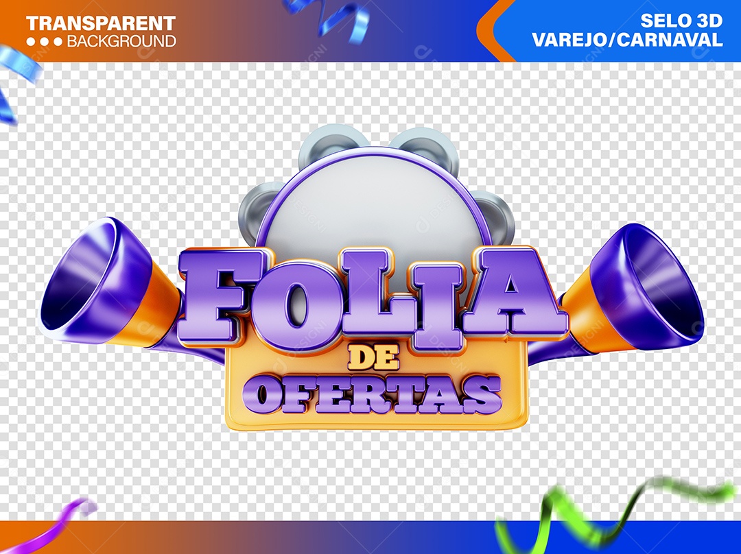 Folia de Ofertas Selo 3D Roxo para Composição PSD