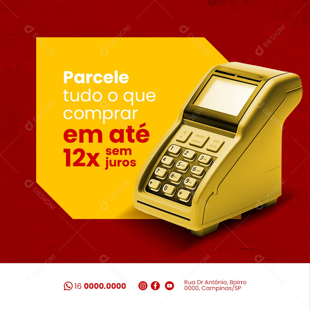 Loja Ferramentas de Aço Parcele tudo o que comprar em até 12x sem juros Social Media PSD Editável