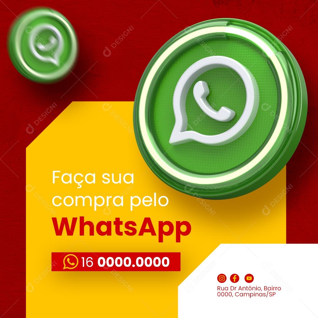 Loja Ferramentas de Aço Faça sua compra pelo WhatsApp Social Media PSD Editável