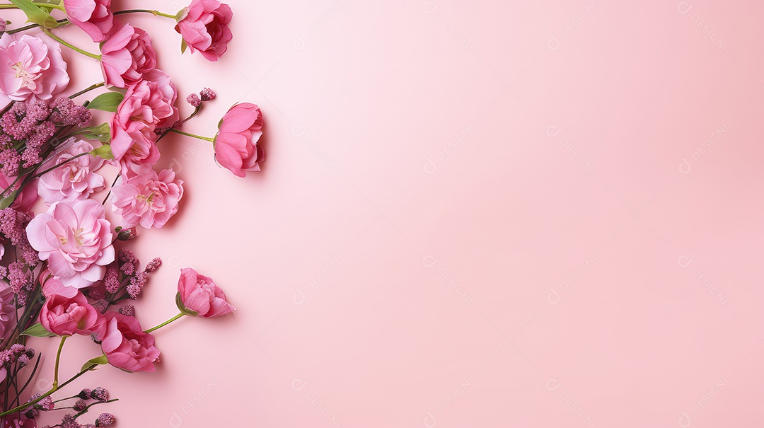 Lindas flores da primavera em fundo violeta fundo para o dia das mães