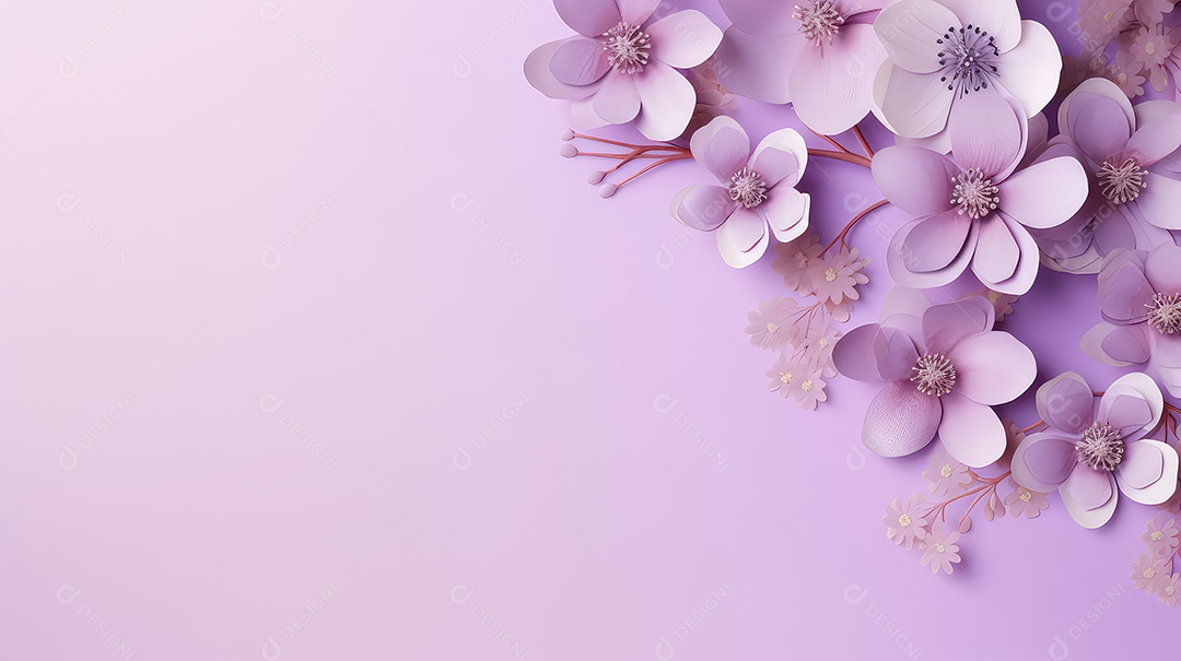 Lindas flores da primavera em fundo violeta fundo para o dia das mães