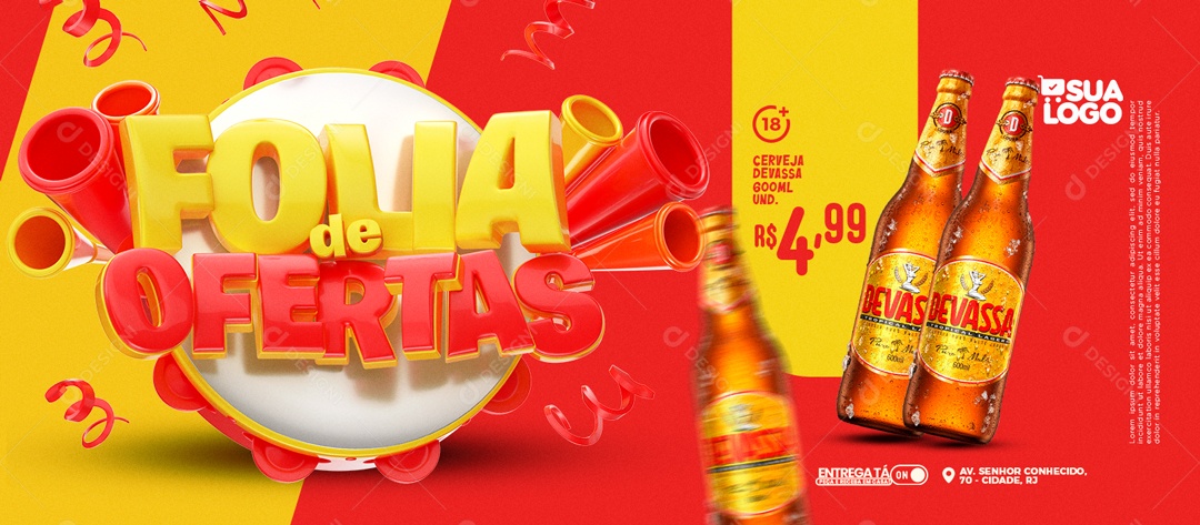 Social Media Banner Folia De Ofertas Distribuidora PSD Editável