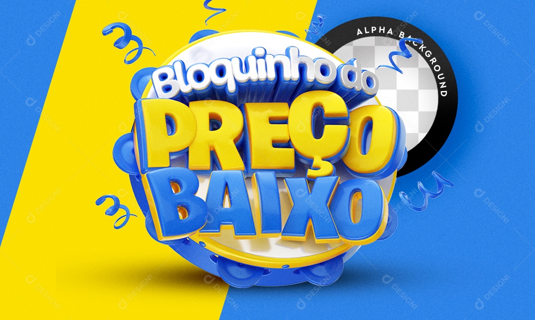 Low Price Blue Block 3D Stamp for PSD Composition