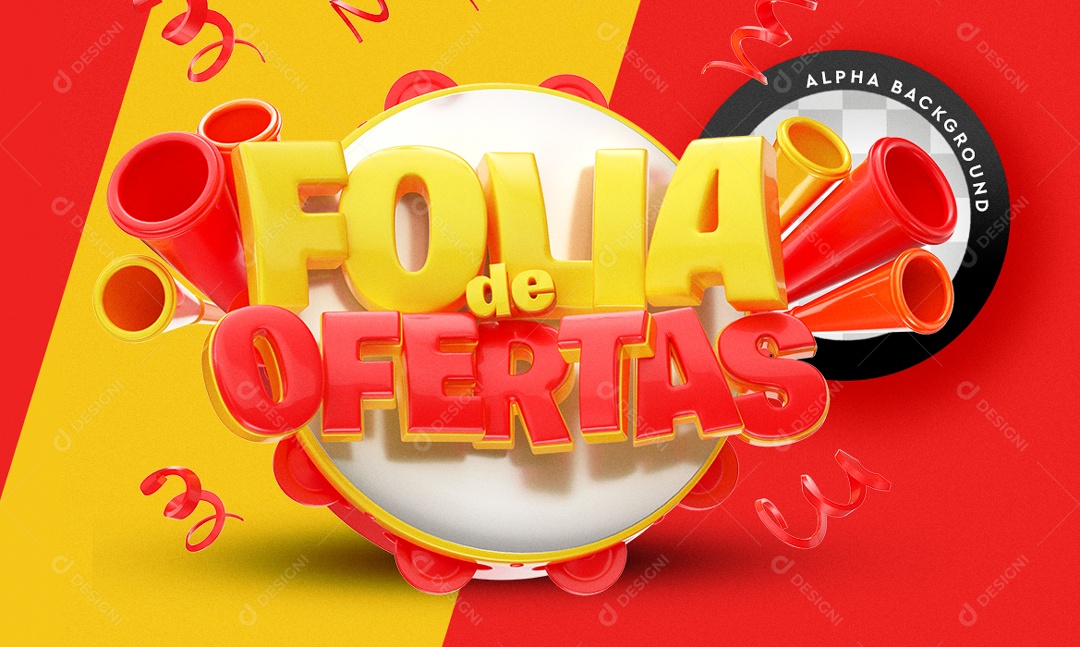 Selo 3D Vermelho Folia De Ofertas Para Composição PSD