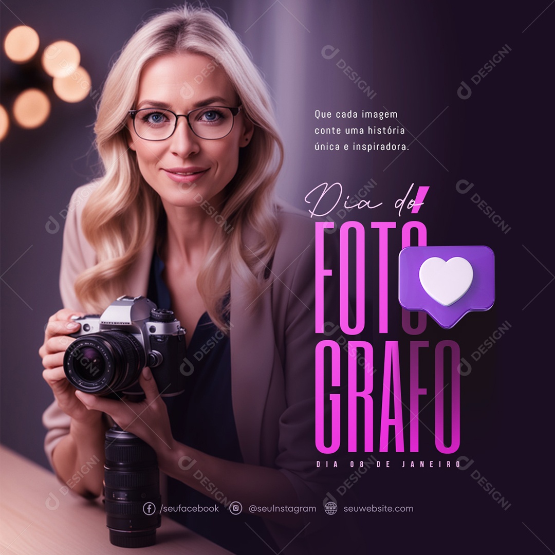 Social Media Cada Imagem Conte Uma História Dia Do Fotógrafo PSD Editável
