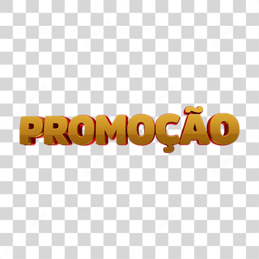 Texto 3D Promoção PNG Transparente