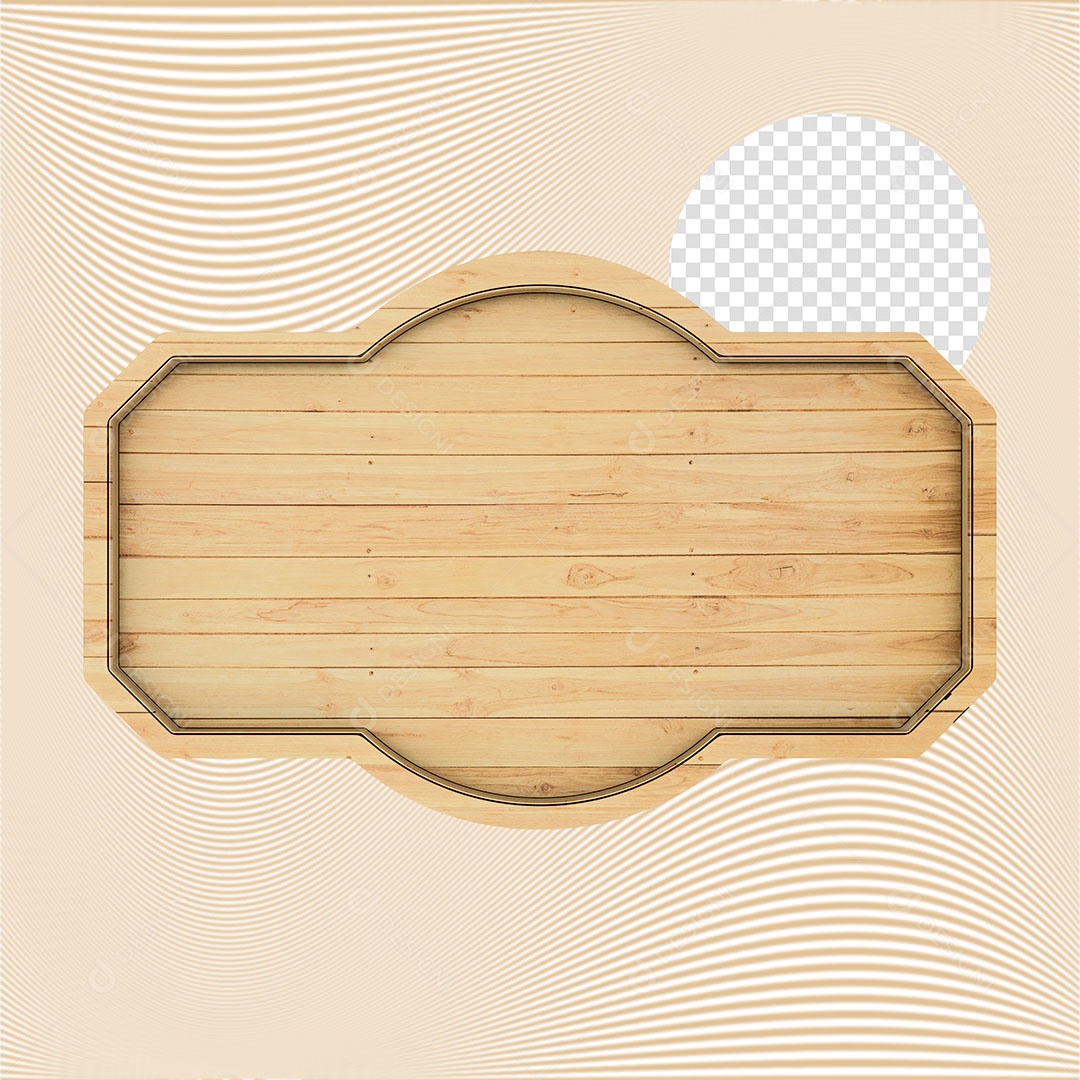Painel Base de Madeira Elemento 3D para Composição PSD