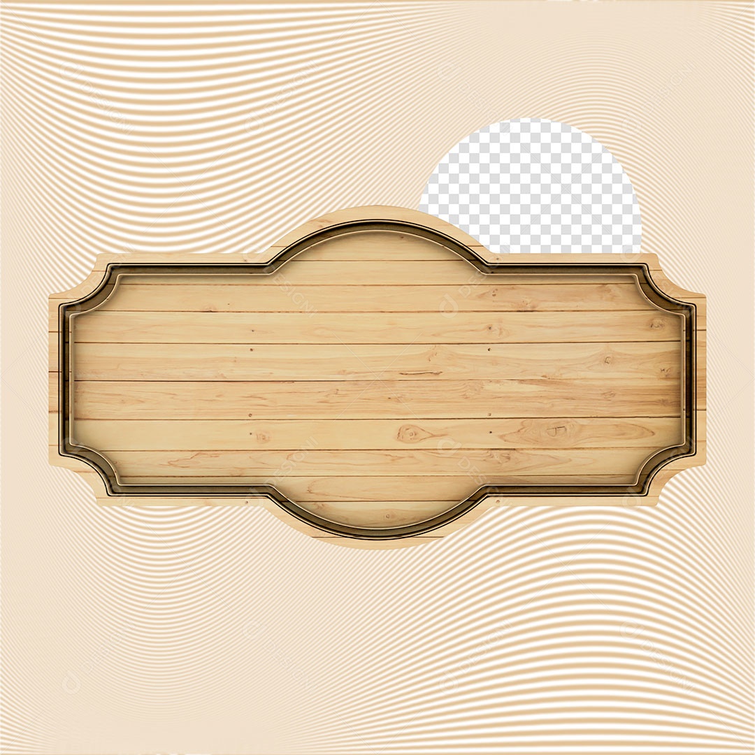Painel Base de Madeira Elemento 3D para Composição PSD