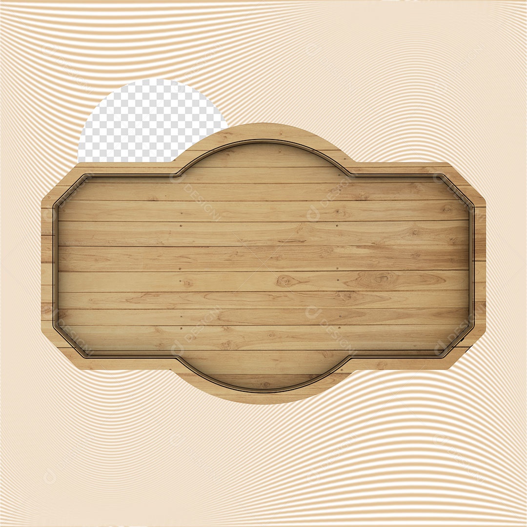 Painel Base de Madeira Elemento 3D para Composição PSD