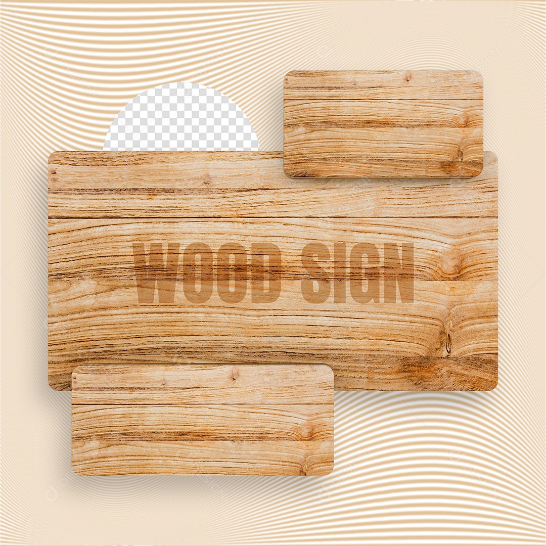 Painel Base de Madeira Elemento 3D para Composição PSD