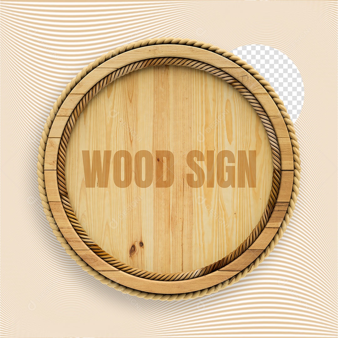 Painel de Madeira Elemento 3D para Composição PSD