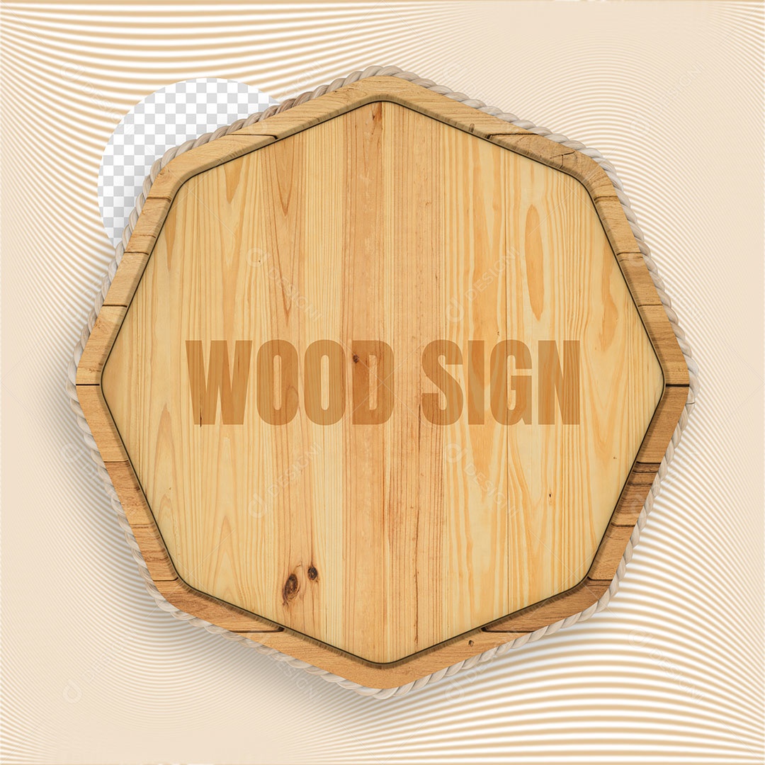 Painel de Madeira Elemento 3D para Composição PSD