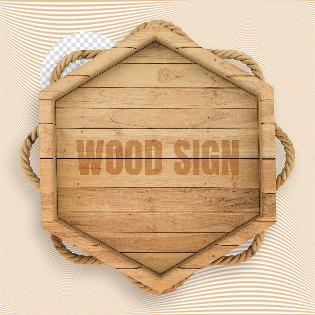 Painel Base de Madeira Elemento 3D para Composição PSD