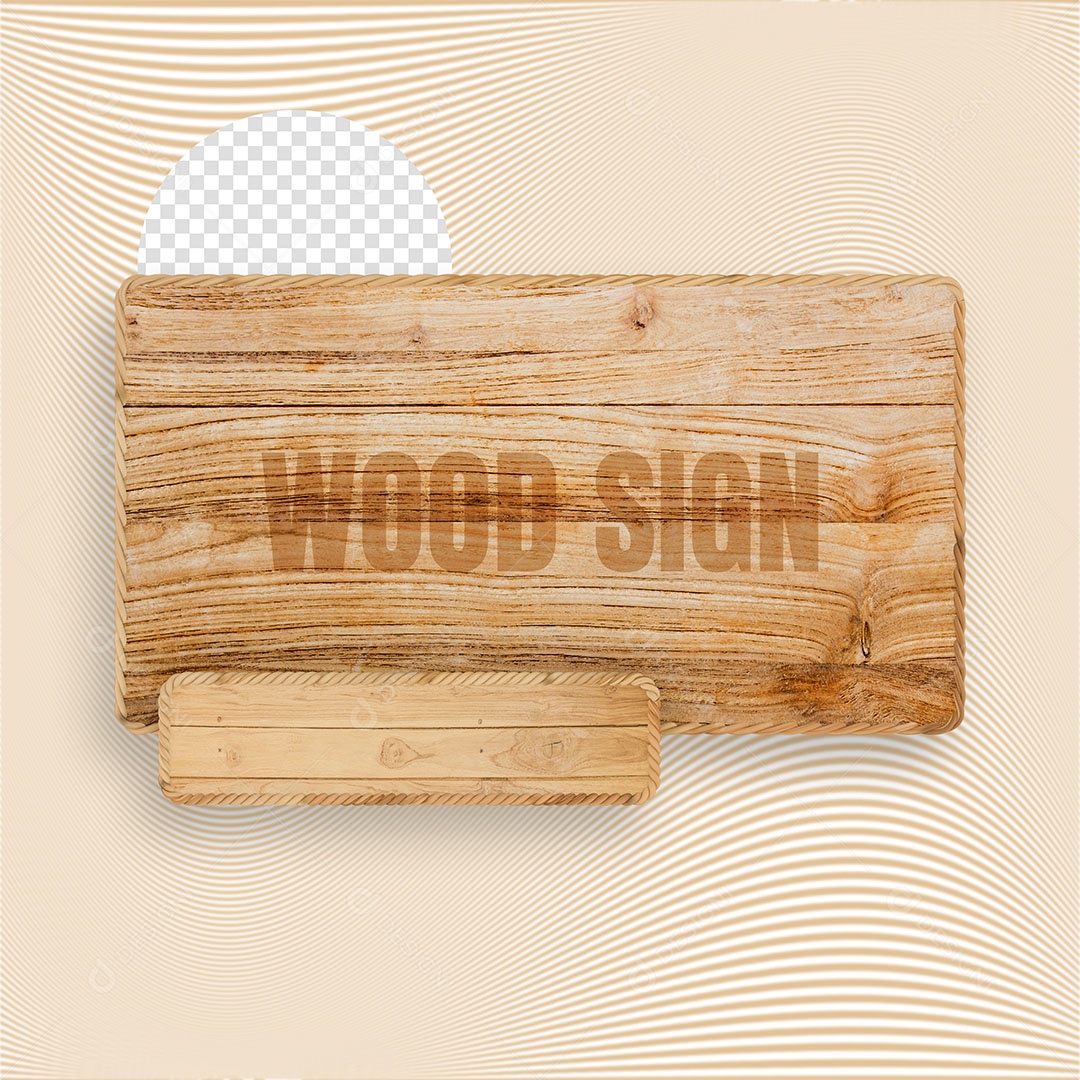 Painel de Madeira Elemento 3D para Composição PSD
