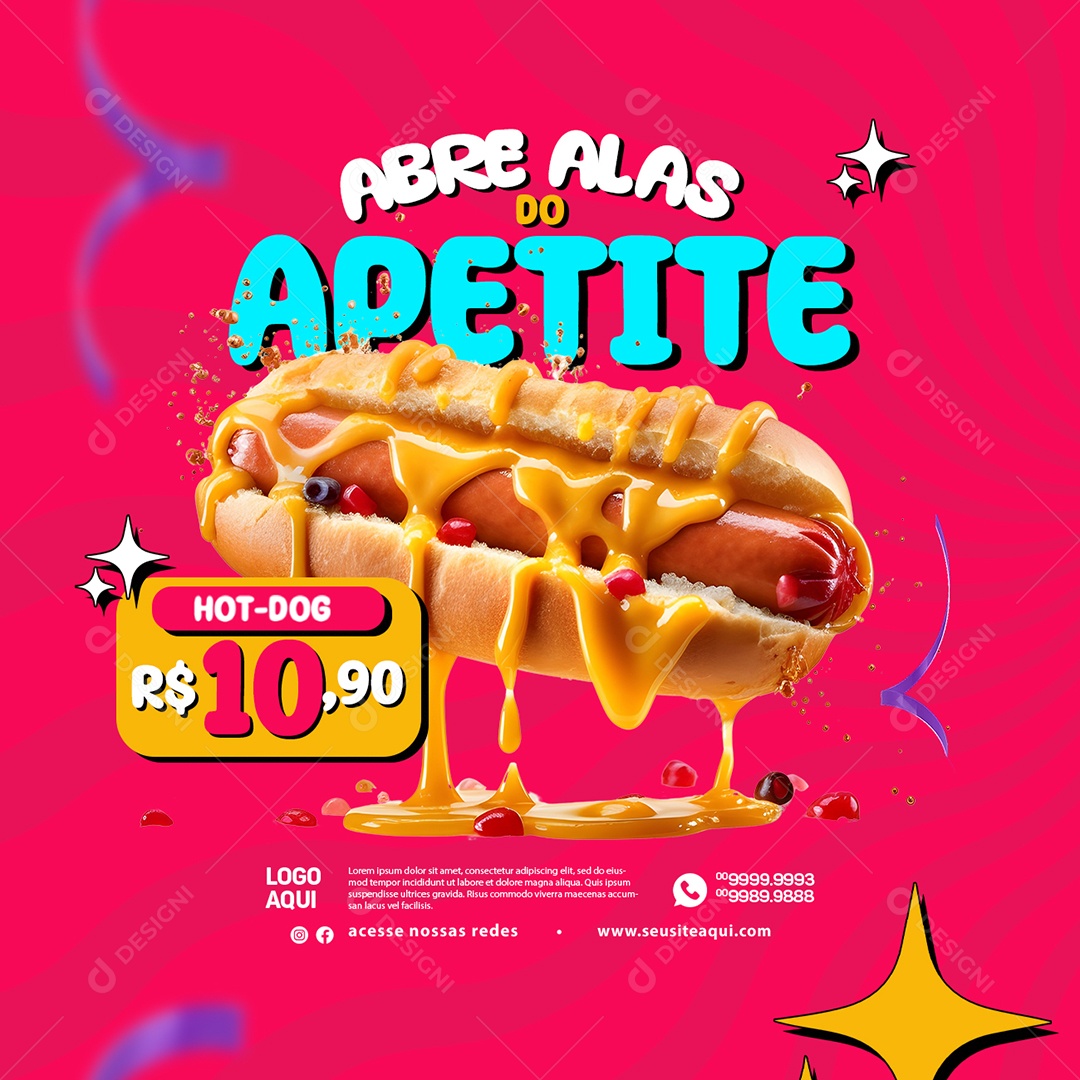Carnaval Lanchonete Abre Alas Do Apetite Hot Dog Social Media PSD Editável