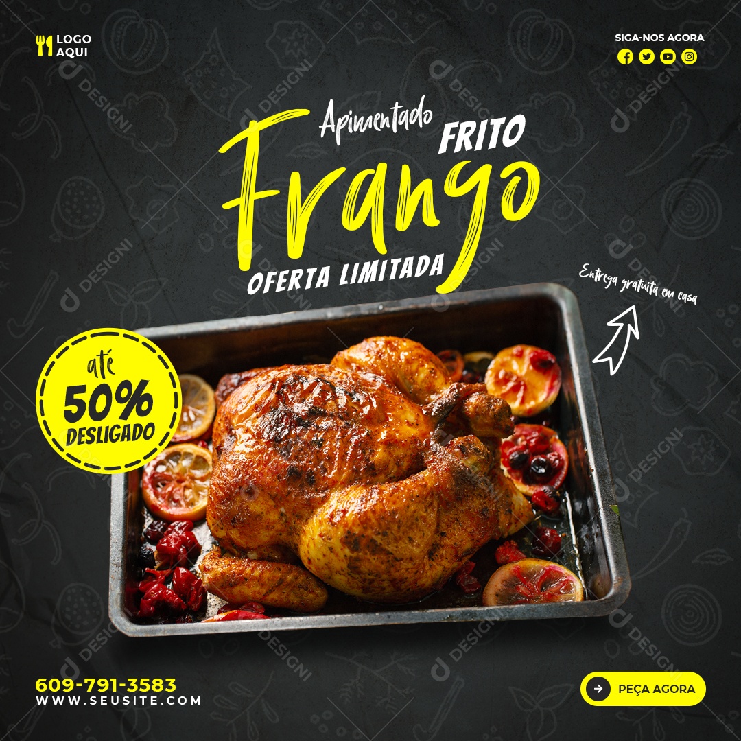 Social Media Frango Oferta Limitada PSD Editável