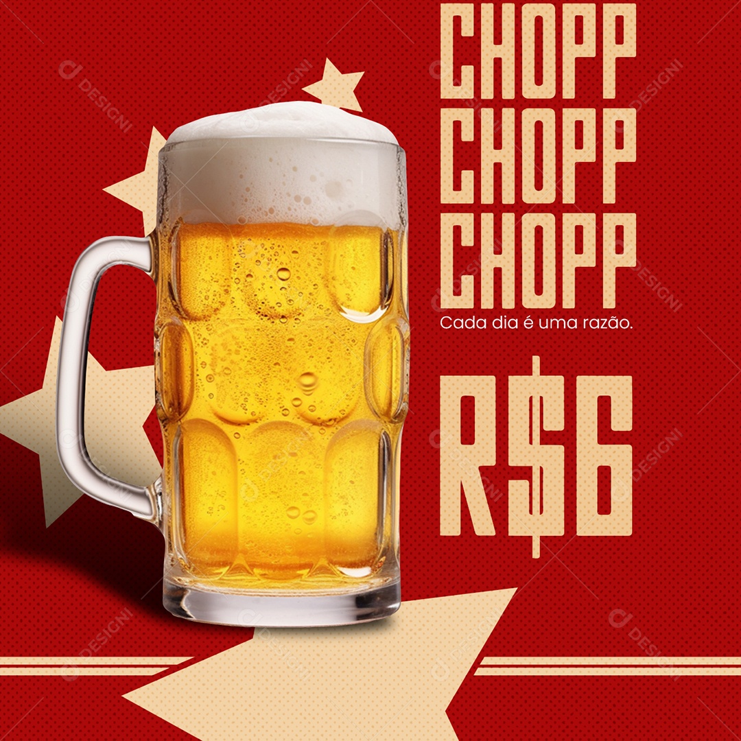 Cervejaria Bar Chopp Cada dia é uma razão Social Media PSD Editável