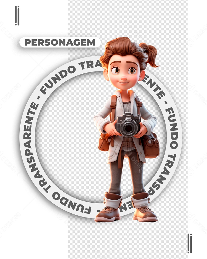 Personagem Mulher Segurando Câmera