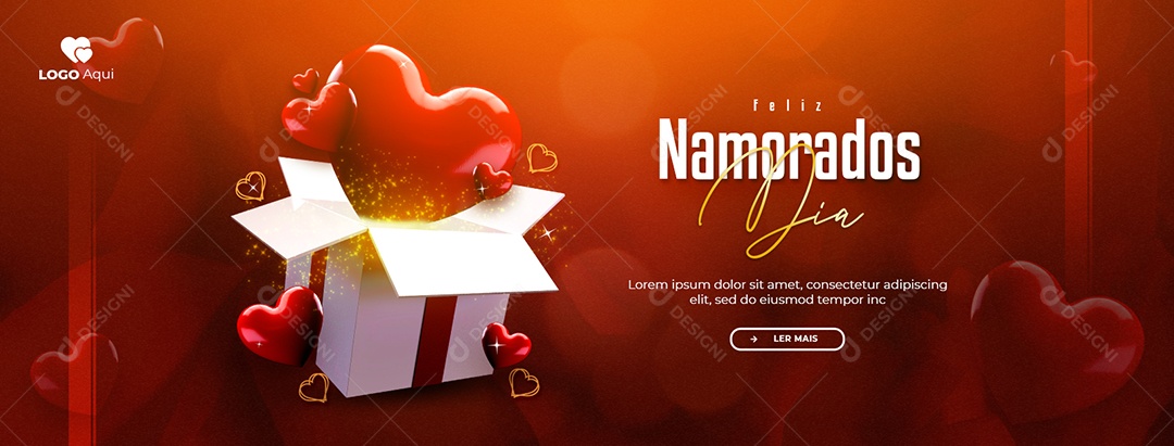 Social Media Banner Feliz Dia Dos Namorados PSD Editável