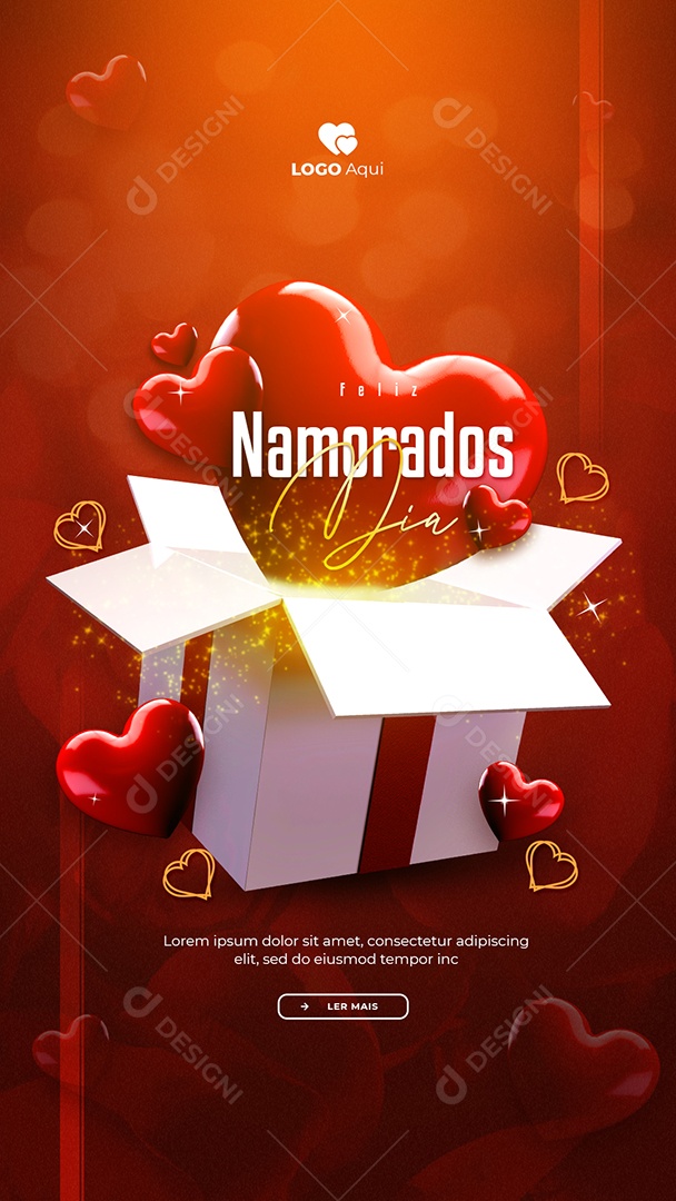 Social Media Story Feliz Dia Dos Namorados PSD Editável