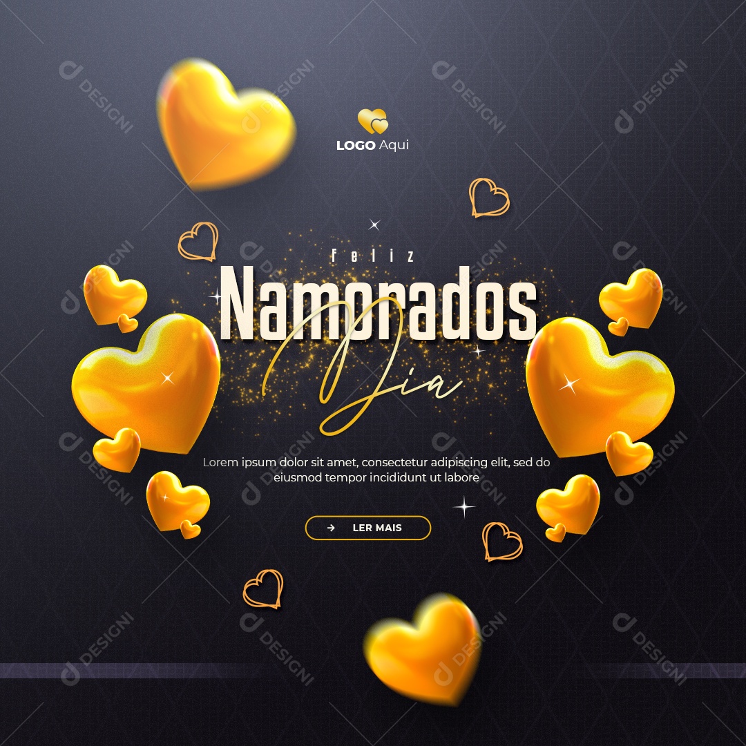 Social Media Feliz Dia Dos Namorados PSD Editável