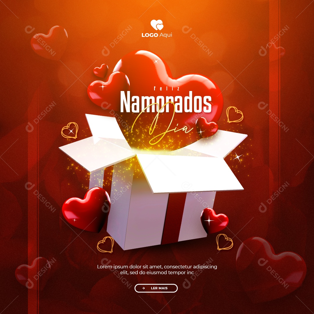 Social Media Feliz Dia Dos Namorados PSD Editável