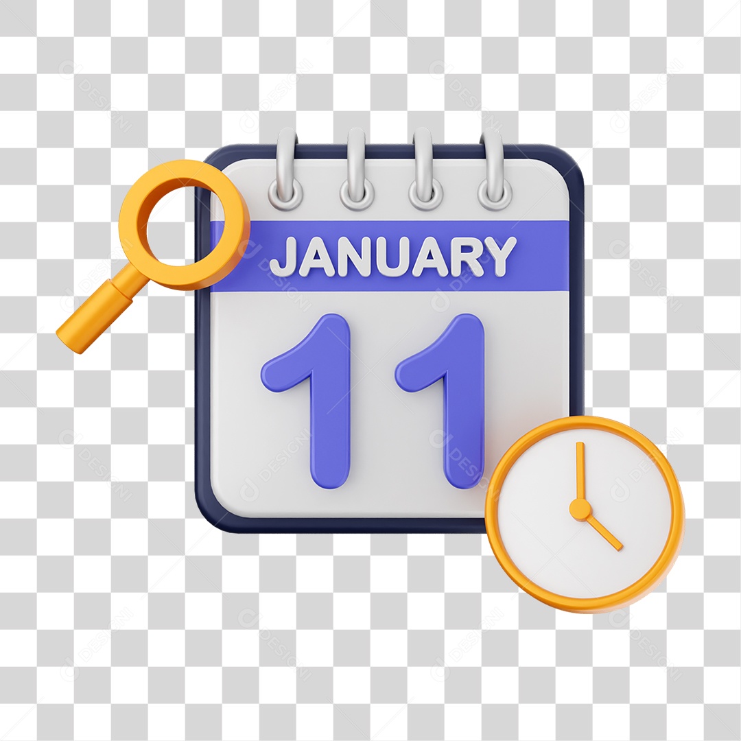 Calendário Datas Janeiro Dia 11 PNG Transparente