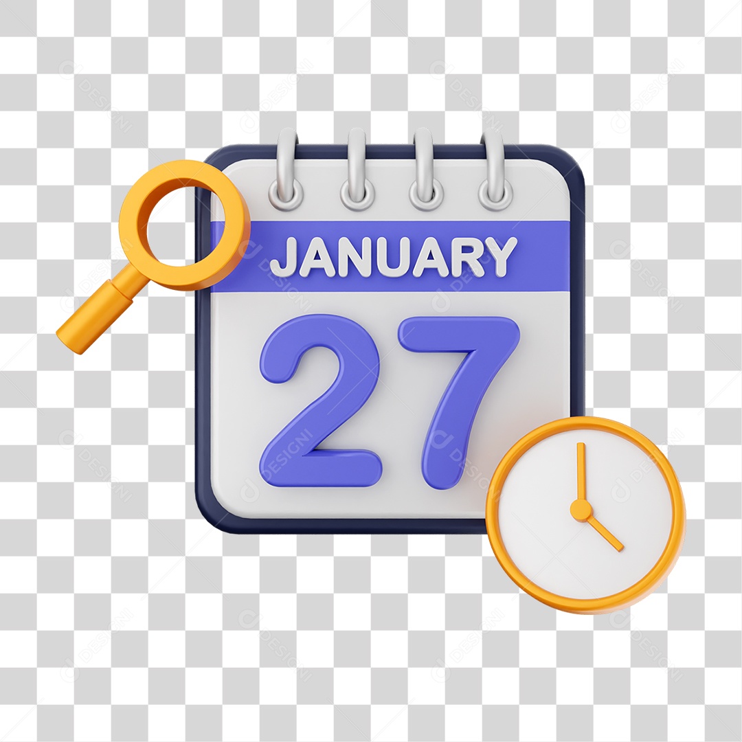 Calendário Datas Janeiro Dia 27 PNG Transparente
