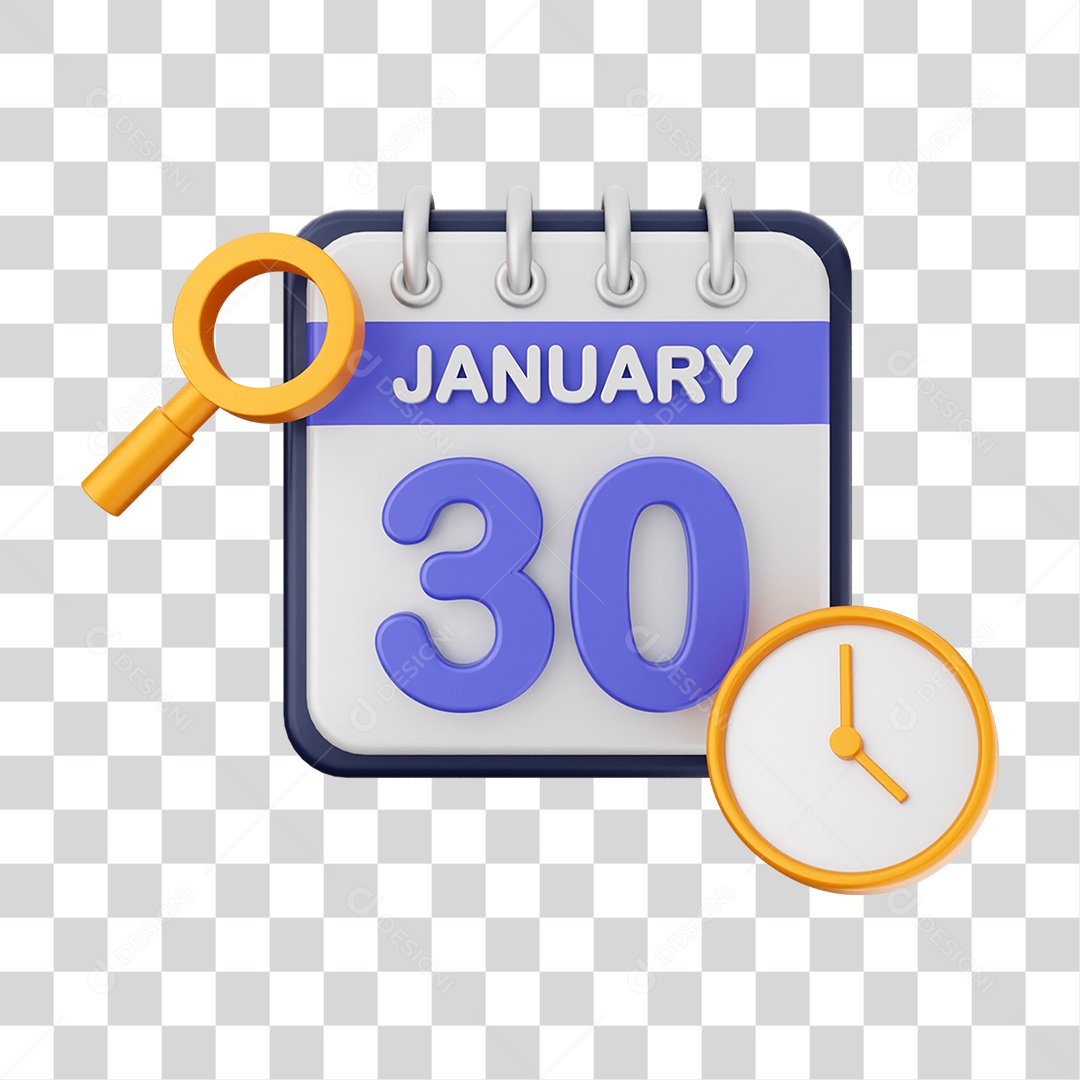 Calendário Datas Janeiro Dia 30 PNG Transparente