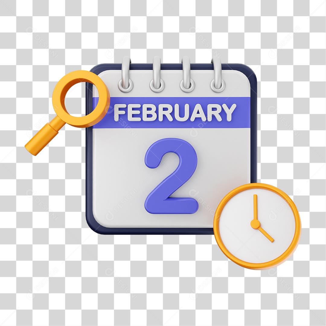 Calendário Datas Fevereiro Dia 2 PNG Transparente