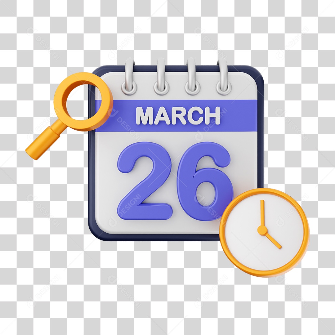 Calendário Datas Março Dia 26 PNG Transparente