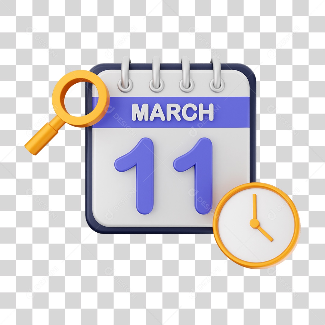 Calendário Datas Março Dia 11 PNG Transparente