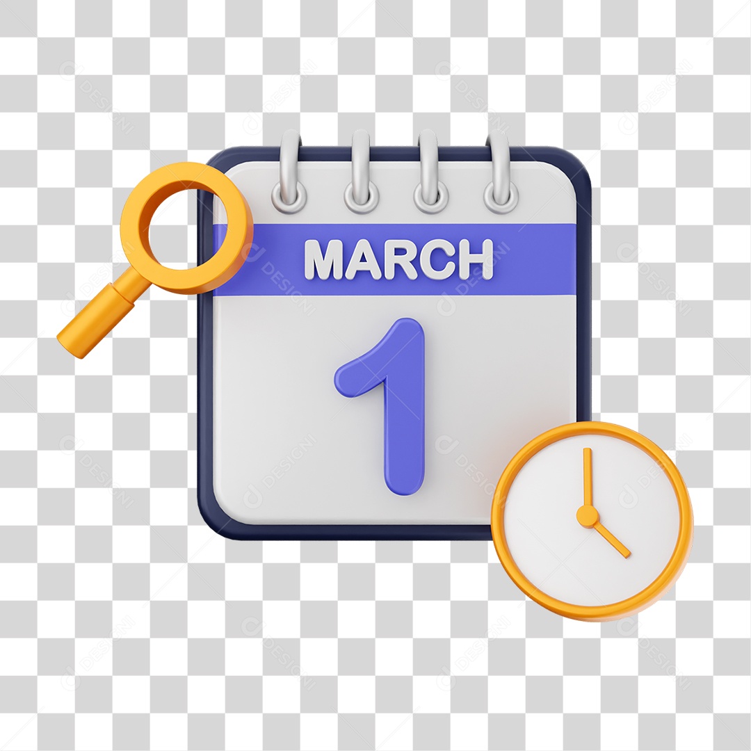 Calendário Datas Março Dia 1 PNG Transparente