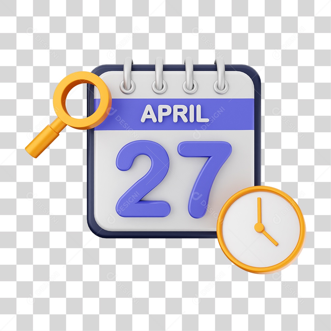 Calendário Datas Abril Dia 27 PNG Transparente