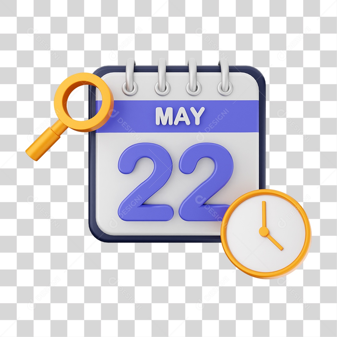 Calendário Datas Maio Dia 22 PNG Transparente