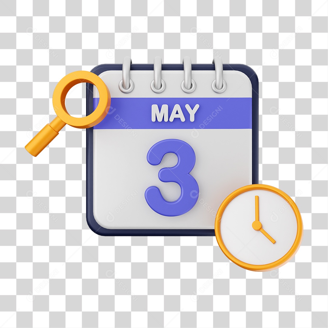 Calendário Datas Maio Dia 3 PNG Transparente