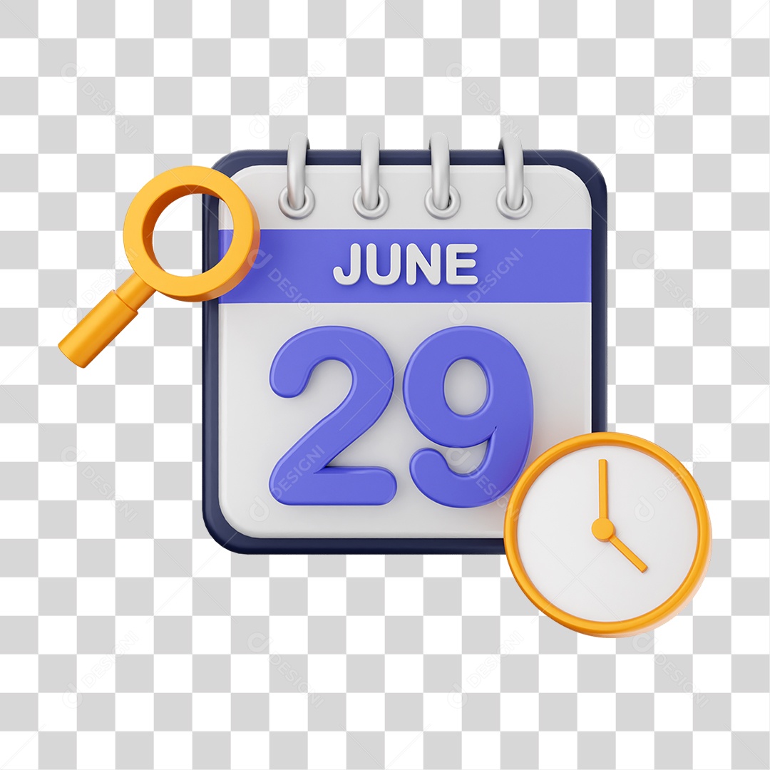 Calendário Datas Junho Dia 29 PNG Transparente