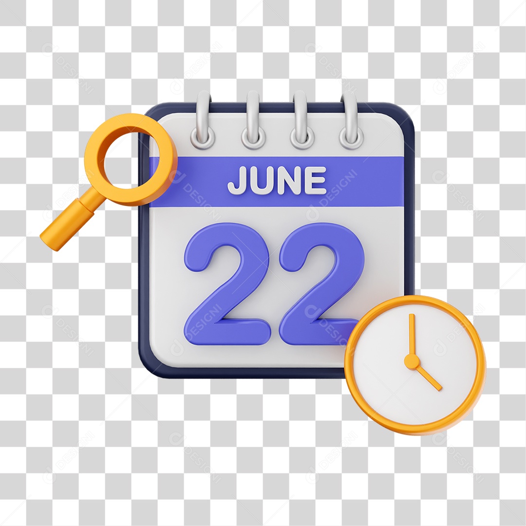 Calendário Datas Junho Dia 22 PNG Transparente